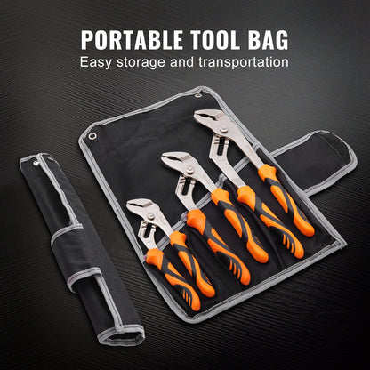 VEVOR Groove Joint Pliers Set Water Pump Pliers 3-Piece 12