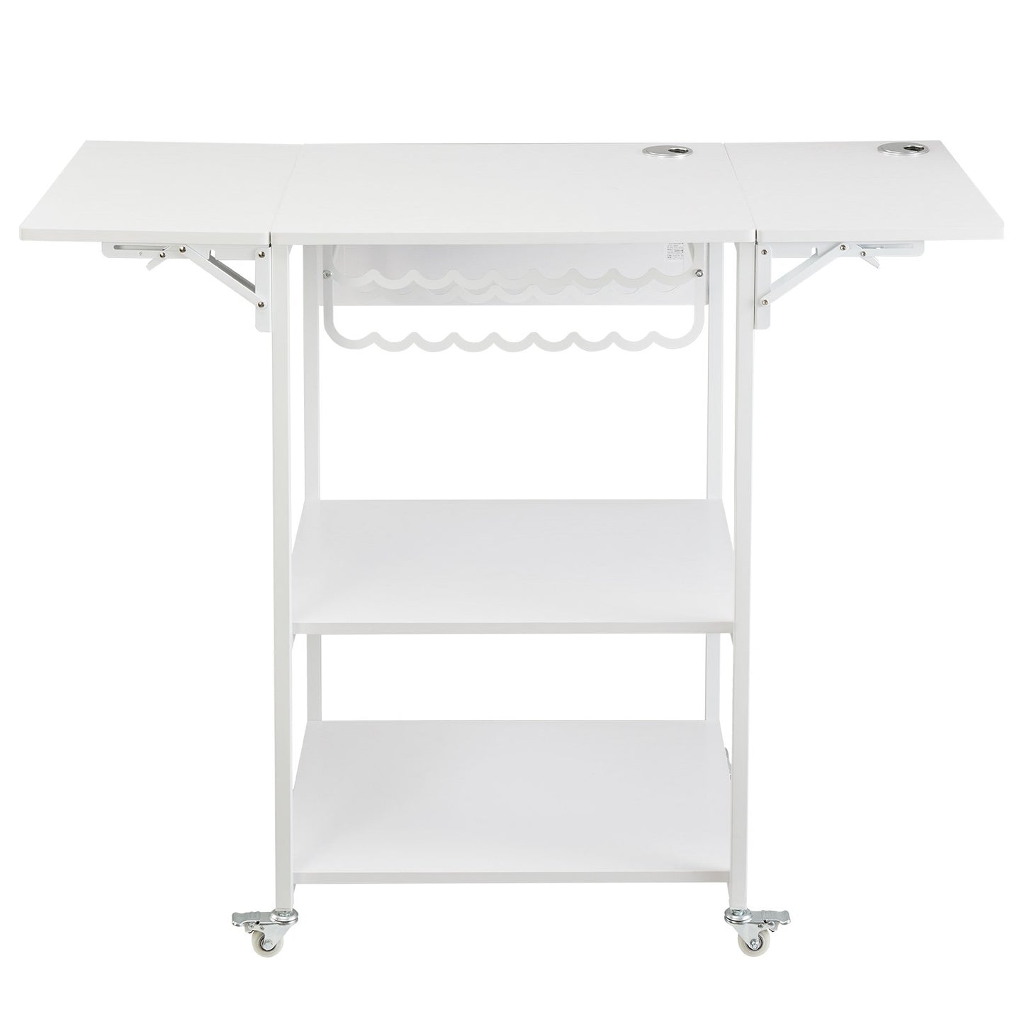 VEVOR Heat Press Table 3Tier Movable Heat Press Stand Foldable with Wheels White