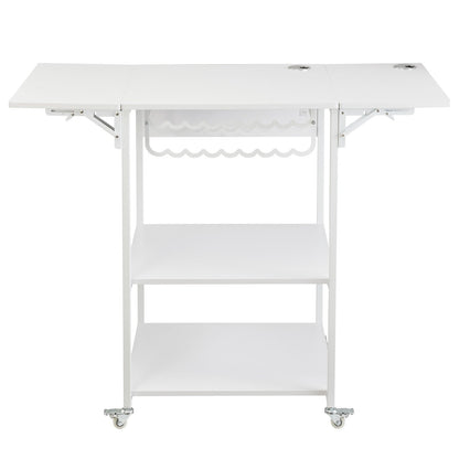 VEVOR Heat Press Table 3Tier Movable Heat Press Stand Foldable with Wheels White