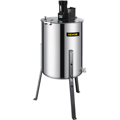 VEVOR 4 Frame Electric Honey Extractor Beekeeping 120 W Motor 2 Clear Lids