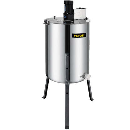 VEVOR 4 Frame Electric Honey Extractor Beekeeping 120 W Motor 2 Clear Lids