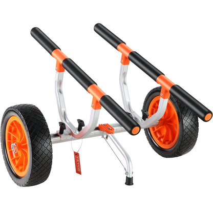 VEVOR Adjustable Kayak Cart Canoe Boat Carrier 450lbs Load with 12'' Solid Tires
