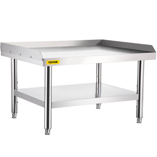 VEVOR Stainless Steel Equipment Grill Stand, 152x76x61 cm Stainless Table, Grill Stand Table with Adjustable Storage Undershelf, Equipment Stand Grill Table for Hotel, Home, Restaurant Kitchen