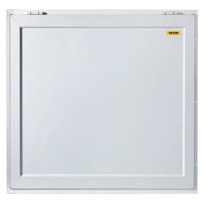 Concession Window, 91.4 x 91.4 cm Aluminum Alloy Food Truck Service Window with 4 Horizontal Sliding Screen Windows & Awning Door & Drag Hook, Serving Window for Food Trucks Concession Trailers