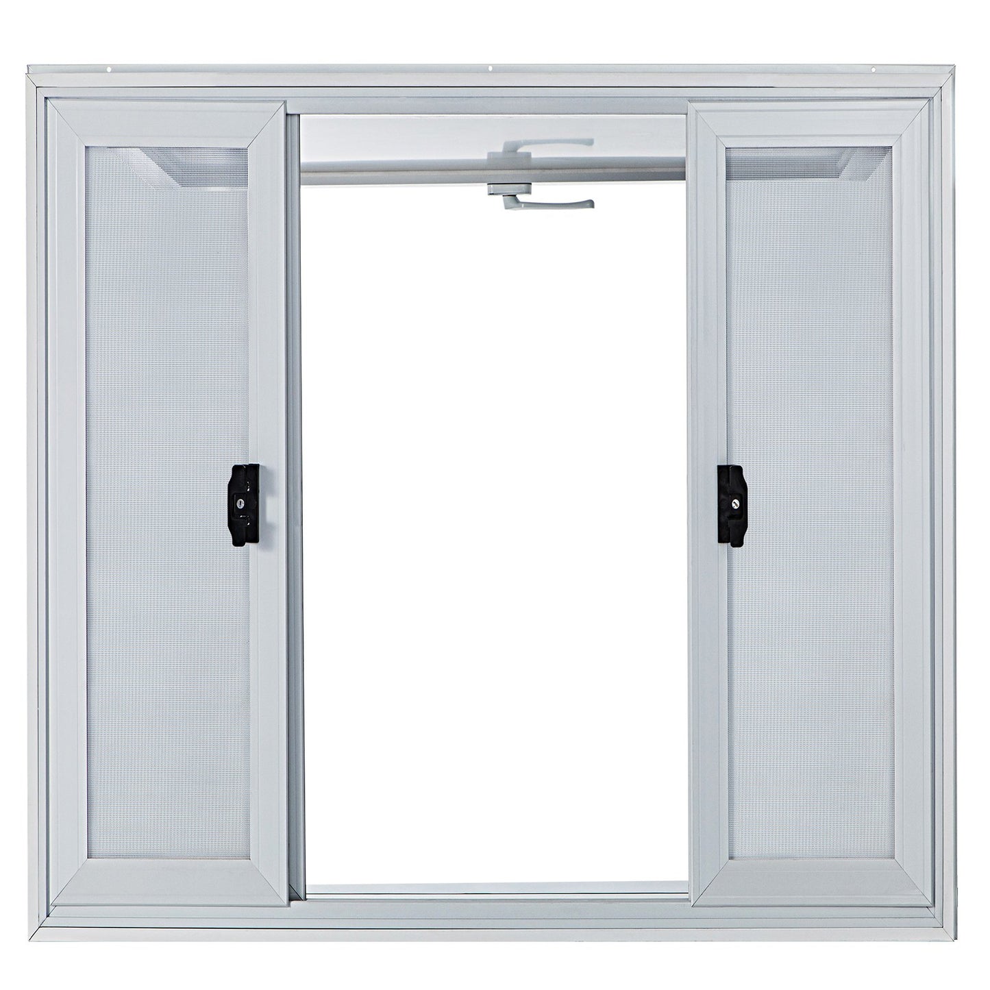 Concession Window, 91.4 x 91.4 cm Aluminum Alloy Food Truck Service Window with 4 Horizontal Sliding Screen Windows & Awning Door & Drag Hook, Serving Window for Food Trucks Concession Trailers