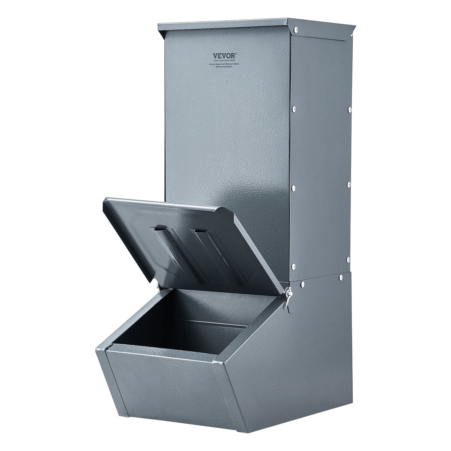VEVOR Hog Feeder 2.2 Bushel Metal Double Door Pig Feeder Feeding up to 5 Hogs