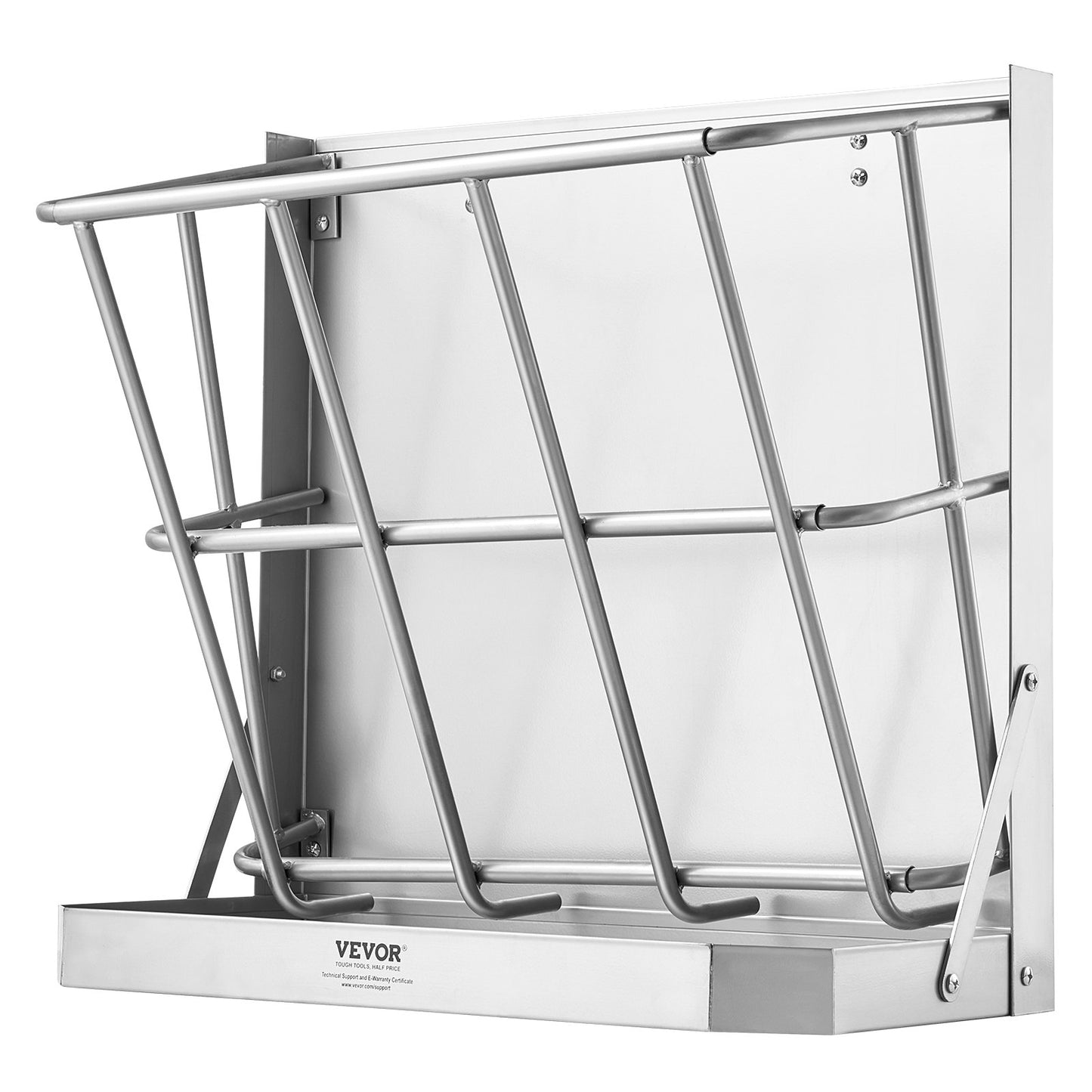 VEVOR Goat Hay Feeder, 21 Gallons Large Capacity, 2 in 1 Hay and Grain Feeder, Wall Mounted Livestock Feeder with Feed Tray, Multiple Sided Goat Hay Rack, Sturdy Steel Hay Rack for Sheep Horses