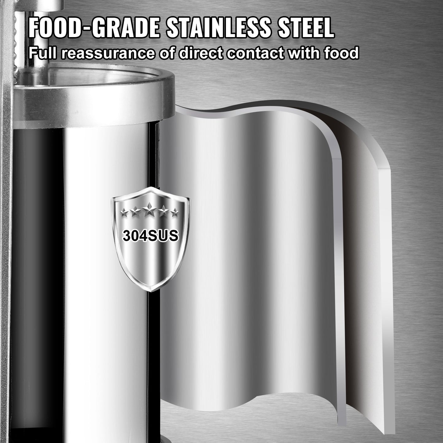 VEVOR Sausage Stuffer 5LBS/3L Capacity Homemade Sausage Maker Stainless Steel