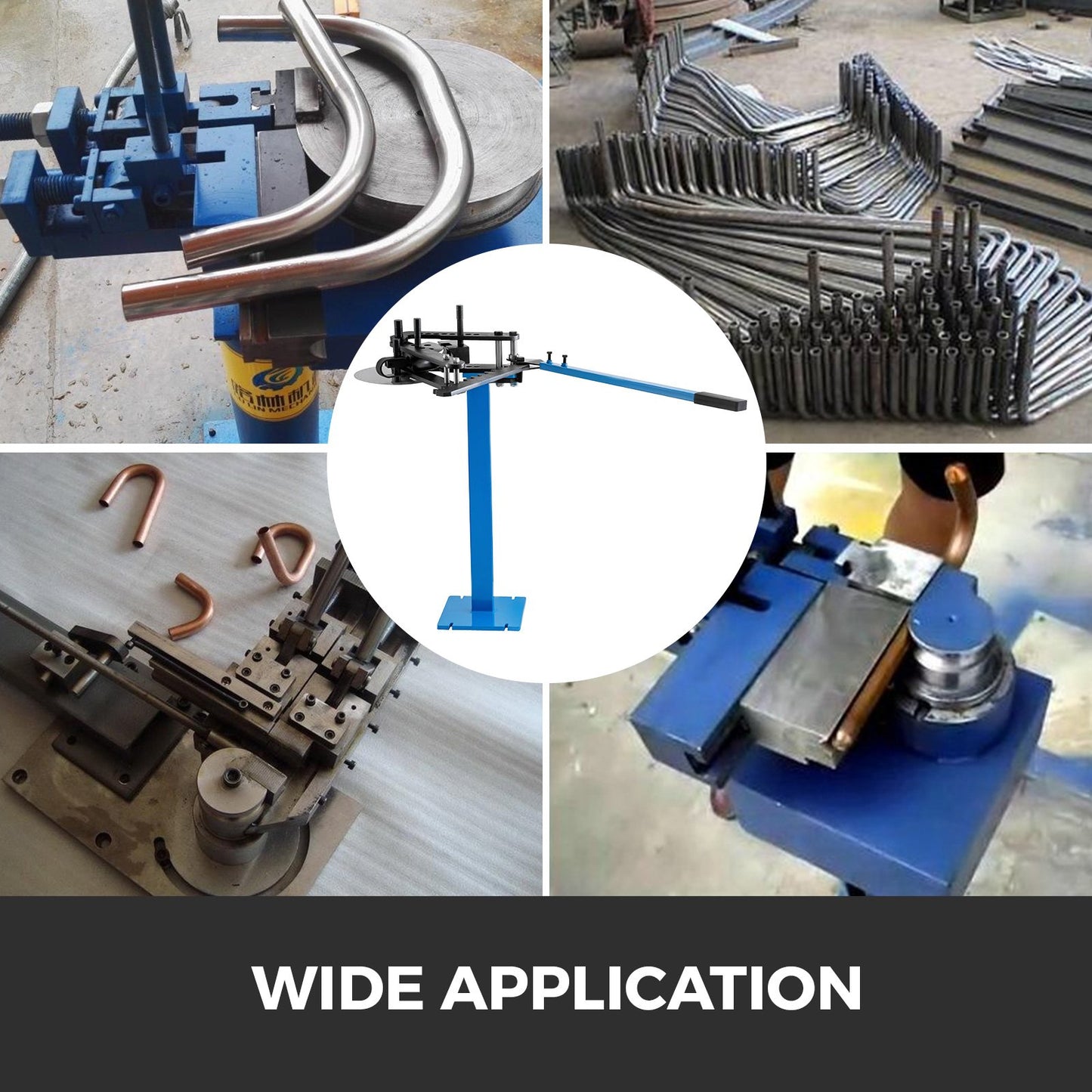 VEVOR Tube Bender Max Bending Degree 240°,Heavy Duty Metal Pipe and Tube Notcher With 3 Dies,Tube Pedestal Bender 0 up to 240 Degree,Metal Working Tools and Equipment
