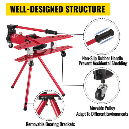 VEVOR Manual Pipe Bender Plumbers Tool 16T, Pipe Bending Machine 1/2-2 Inch, Pipe Bending Pipe Bending Machine Ø22mm-Ø60mm, Bender Tube Bender Machine Tube Bender for Heating and Piping Construction