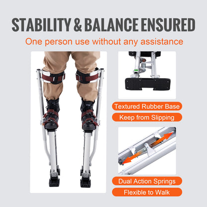 VEVOR Drywall Stilts Aluminum Tool Stilts 45.7-76.2cm Adjustable Painting Taping