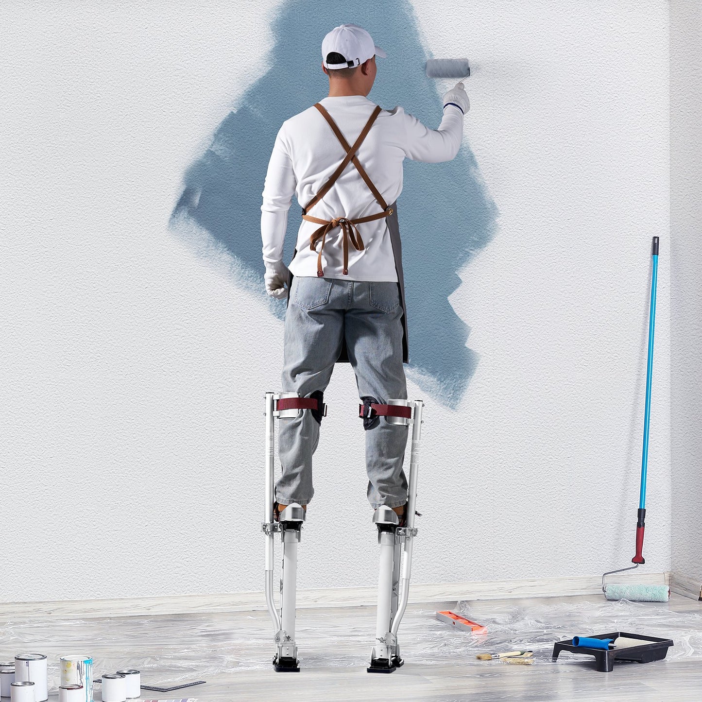 VEVOR Drywall Stilts Aluminum Tool Stilts 45.7-76.2cm Adjustable Painting Taping