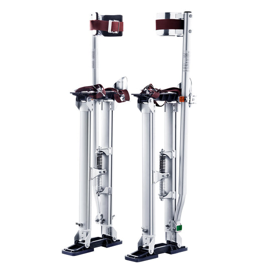 VEVOR Drywall Stilts, 24''-40'' Adjustable Aluminum Tool Stilts with Protective Knee Pads, Durable and Non-Slip Work Stilts for Sheetrock Painting, Walking, Taping, Silver