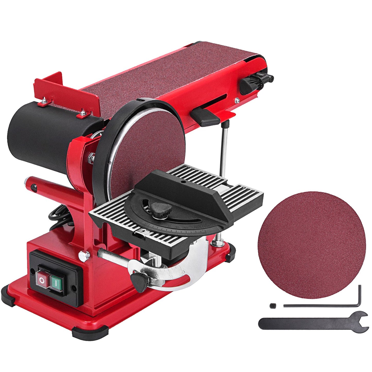 VEVOR Belt Sander 4" x 36", Disc Combo Sander 6",Electric Adjustable Bench Belt Sander 375W,Grinder Bench Sanding Machine With 4 Rubber Foot Pad