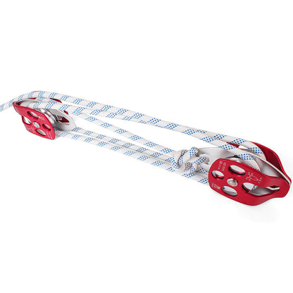 VEVOR Twin Sheave Block and Tackle 1.02-1.27cm 3048-6096cm Twin Sheave Block with Braid Rope 2993.71-3494.93kgs Double Pulley Rigging