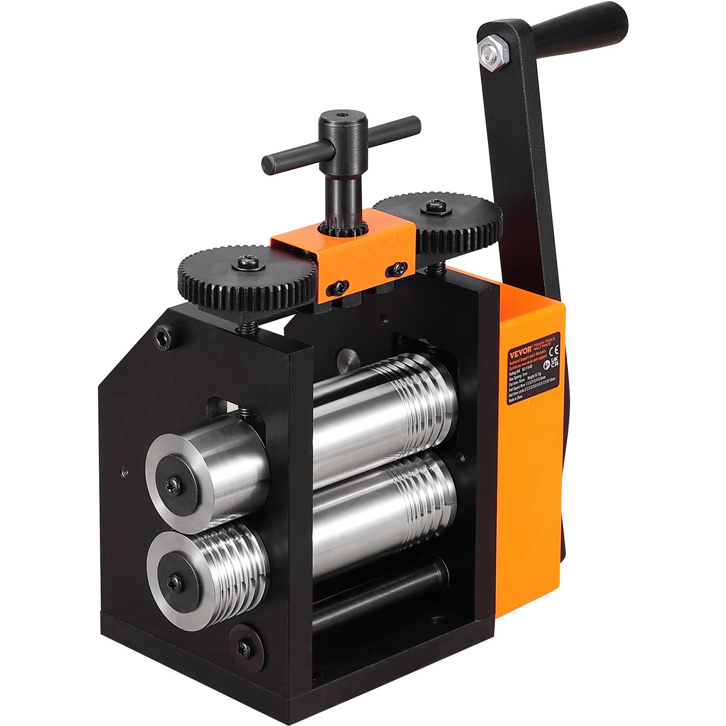 VEVOR Rolling Mill, 2.95"/75 mm Jewelry Rolling Mill Machine, 1: 2 Gear Ratio, 3-in-1 Multi-function Rolling Mill, 0.03-6.5mm Press Thickness for Metal Jewelry Making Sheet Square Wire Semicircle