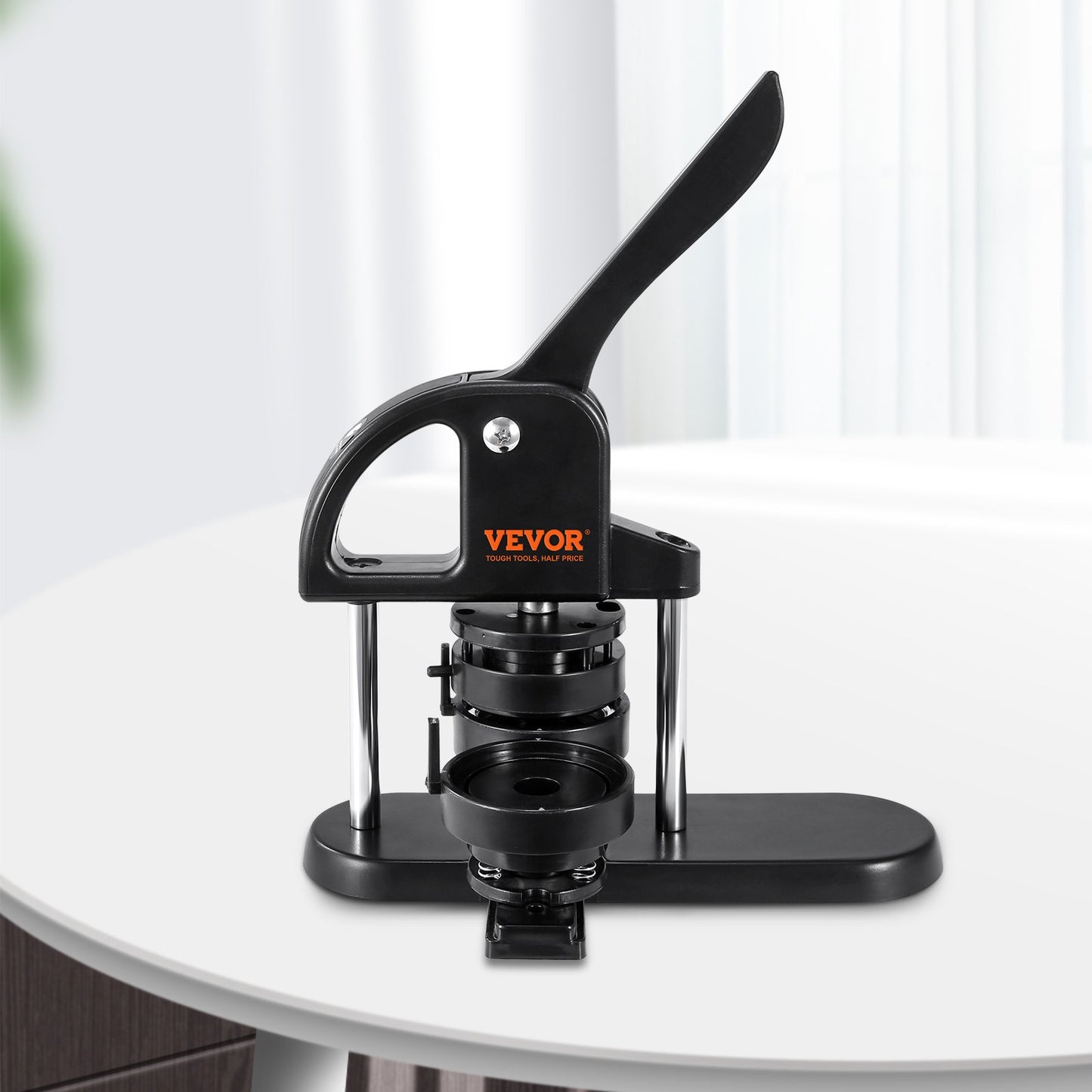 VEVOR Button Maker Machine, 1/1.25/2.28 inch(25/32/58mm) 3-in-1 Pin Maker, Installation-Free Badge Punch Press Kit, Button Making Supplies with 300pcs Button Parts, Circle Cutter, Magic Book