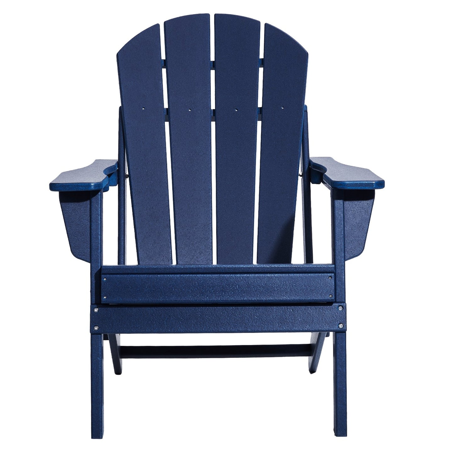 Adirondack Chair Plastic, Set of 2 All-Weather Portable Folding Fire Pit Chair, Outdoor Adirondack Patio Chair with Cup Holder, with Relaxing Arm Rest Ergonomic, for Garden, Backyard Navy Blue