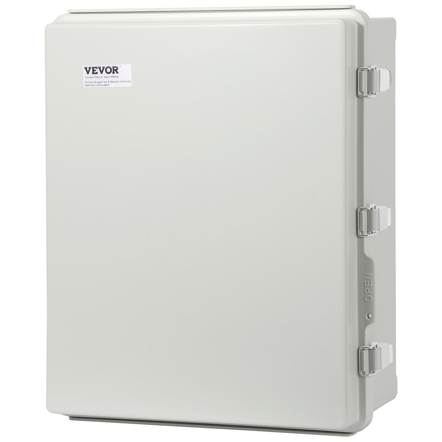 VEVOR Outdoor Electrical Junction Box, 530 x 430 x 200 mm, ABS Plastic Electrical Enclosure Box with Hinged Cover Stainless Steel Latch, IP67 Dustproof Waterproof for Outdoor Electrical Projects, 21 x 17 x 8 inch
