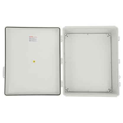 VEVOR Outdoor Electrical Junction Box, 530 x 430 x 200 mm, ABS Plastic Electrical Enclosure Box with Hinged Cover Stainless Steel Latch, IP67 Dustproof Waterproof for Outdoor Electrical Projects, 21 x 17 x 8 inch