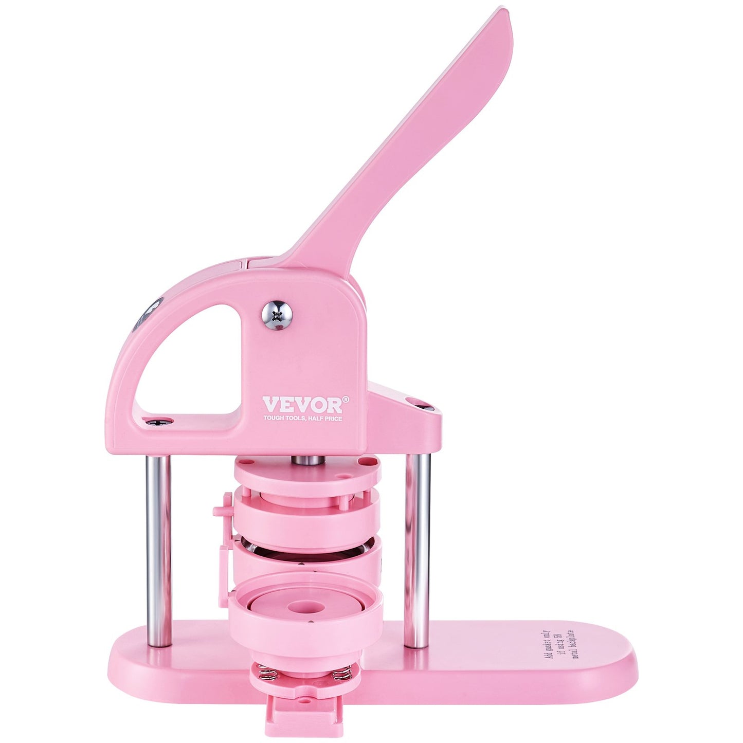 VEVOR Button Maker, 1/1.25/2.28 inch(25/32/58mm) 3-IN-1 Pin Maker, 300pcs Button Parts, Button Maker Machine with Panda Magic Book, Ergonomic Arc Handle Punch Press Kit, For Children DIY Gifts, Pink