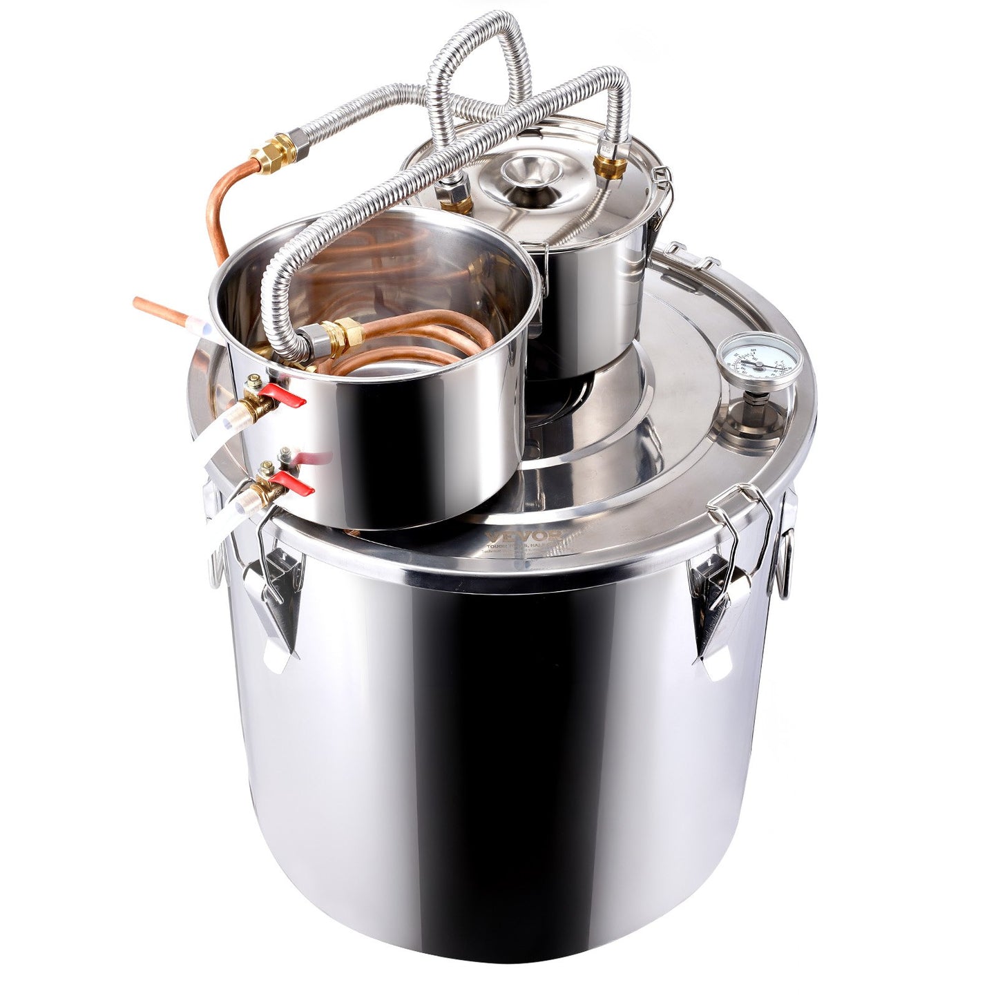 VEVOR Moonshine Still Water Alcohol Distiller 13.2Gal w/Thumper Keg & Water Pump