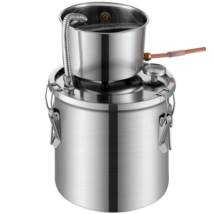 VEVOR Moonshine Still Water Alcohol Distiller 3Gal w/ Water Pump Stainless Steel