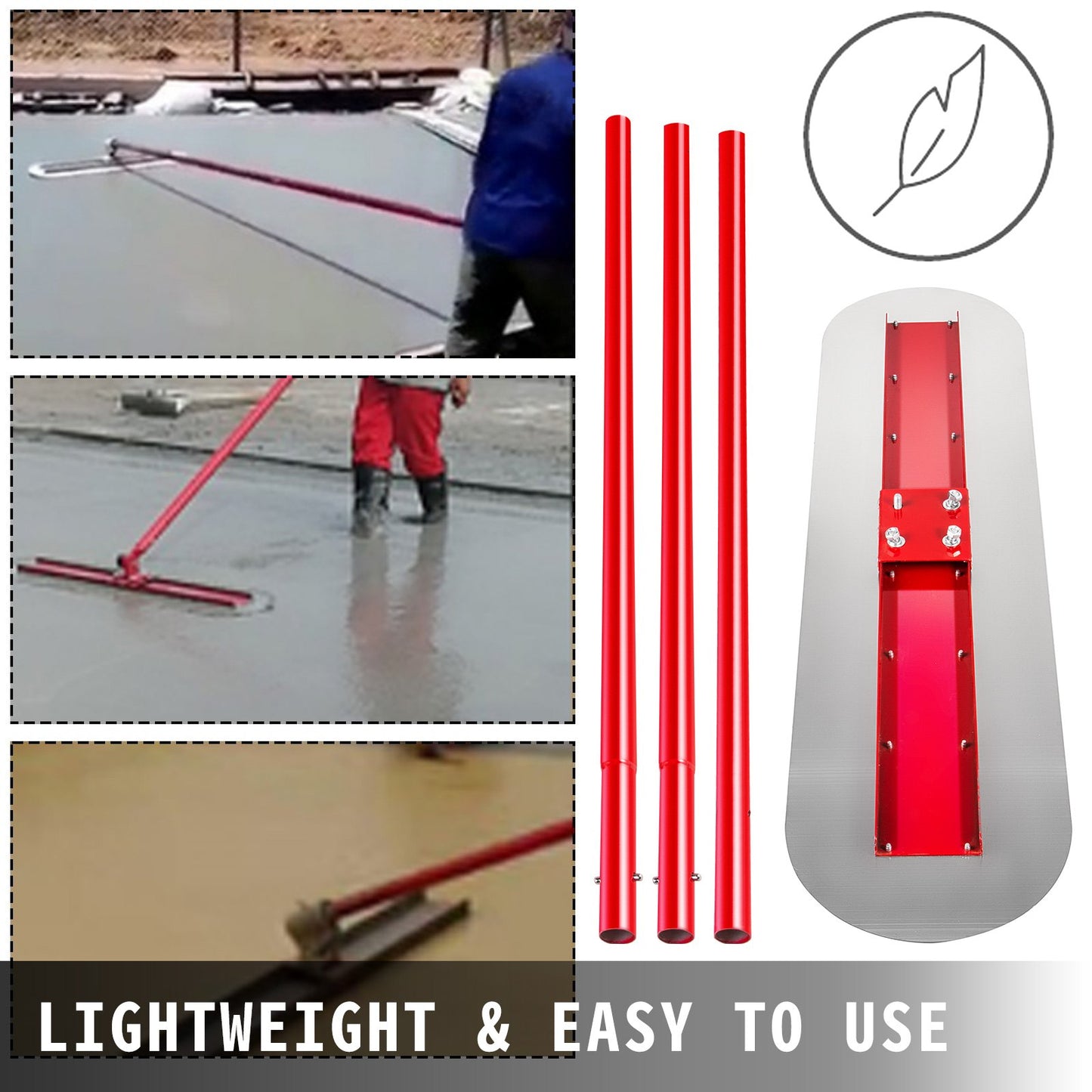 VEVOR Bull Float Manganese Steel Concrete Float 1200x300mm Concrete Float Tool Cement Tool Bull Concrete Kit Bull Pool Float Bull Float Handle Bull Float Bracket Concrete Tool Finishing Bull Float