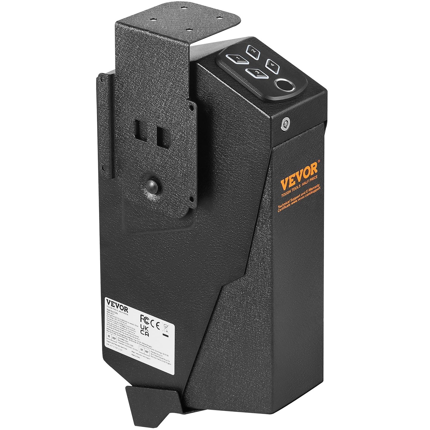 VEVOR Mounted Gun Safe for Pistols Biometric Gun Safe 3 Access Ways for 1 Pistol