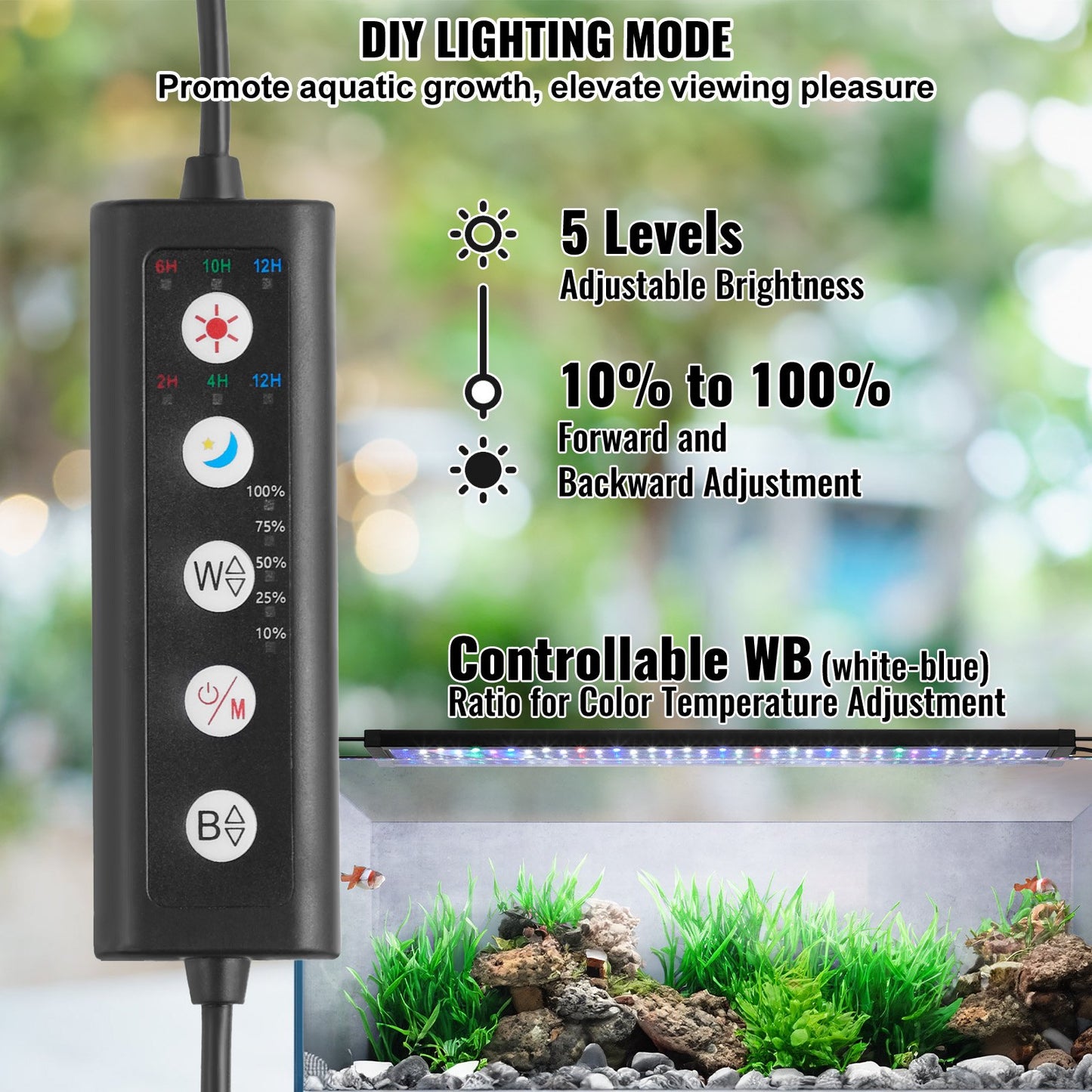 VEVOR Aquarium Light 26W Full Spectrum Aquarium LED Lights for 36"-42" Fish Tank