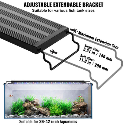 VEVOR Aquarium Light 26W Full Spectrum Aquarium LED Lights for 36"-42" Fish Tank