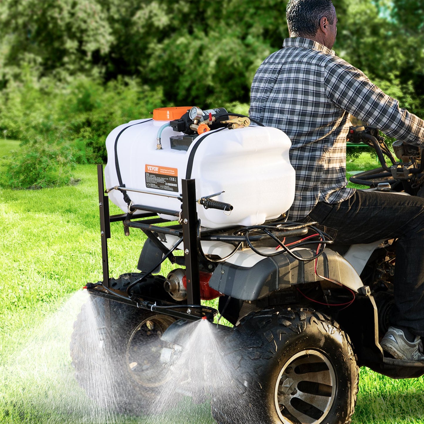 VEVOR ATV Sprayer 60 L/15.9 Gal ATV/UTV Spot Sprayer with A Nozzle Boom 1.9 GPM