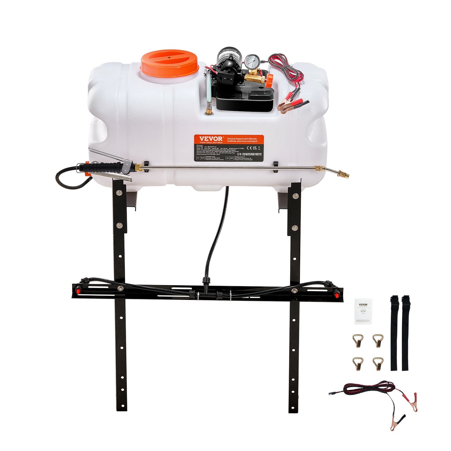 VEVOR ATV Sprayer 60 L/15.9 Gal ATV/UTV Spot Sprayer with A Nozzle Boom 1.9 GPM