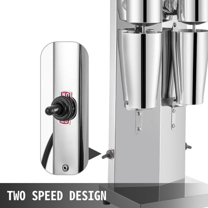 Vevor Commercial Milkshake Maker Machine Double Heads Thickshake Frother Stainless