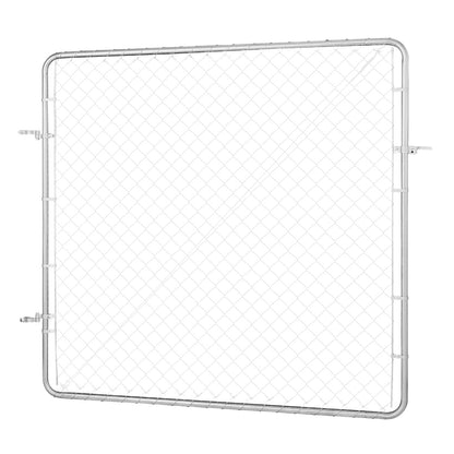 VEVOR Chain Link Fence Gate, 70 x 72 in, Adjustable Chain Link Fence Panel, Fit 3 ft (W) x 4 ft (H) Garden Fence Gate Opening, Rust-Resistant Galvanized Fencing Gate for Farm Posts Not Included