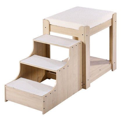 VEVOR Pet Bunk Bed with Stairs Dog/Cat Window Perch for Bedside Indoor Use