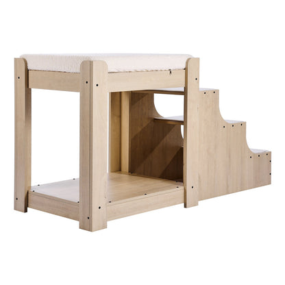 VEVOR Pet Bunk Bed with Stairs Dog/Cat Window Perch for Bedside Indoor Use