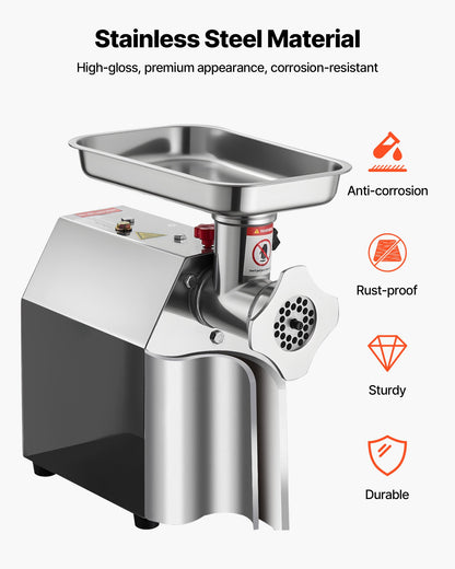 VEVOR Commercial Electric Meat Grinder 5.5 Lbs/Min Sausage Stuffer Maker Kitchen