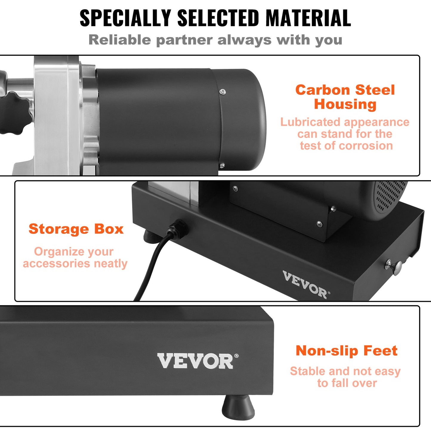 VEVOR Electric Meat Grinder, 9.5 Kg/Min Capacity, Countertop Industrial Meat Mincer w/ Blade, Grinding Plate, Sausage Maker & Kubbe Kit, Carbon Steel Commercial Meat Grinder for Kitchen Restaurant