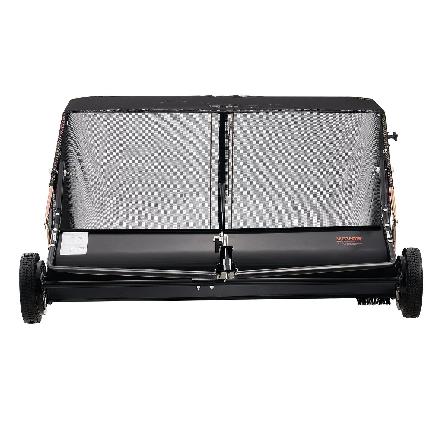 VEVOR Tow-Behind Lawn Sweeper 132cm Leaf Yard Collector 26 cu.ft. Adjustable