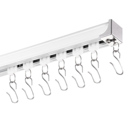 VEVOR Ceiling Curtain Track Set 5.9 FT/1.8 Meter_oom Divider with Hooks White