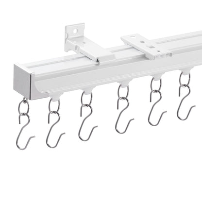 VEVOR Ceiling Curtain Track Set 17.7 FT/5.4 Meter Room Divider with Hooks White