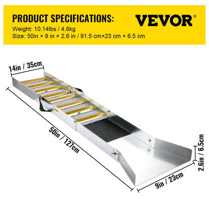 VEVOR Folding Aluminum Alloy Sluice Box, Compact 50" Sluice Boxes for Gold, Lightweight Gold Sluice Equipment, Portable Sluice Boxes with Miner's Moss, River, Creek, Gold Panning, Prospecting, Dredg