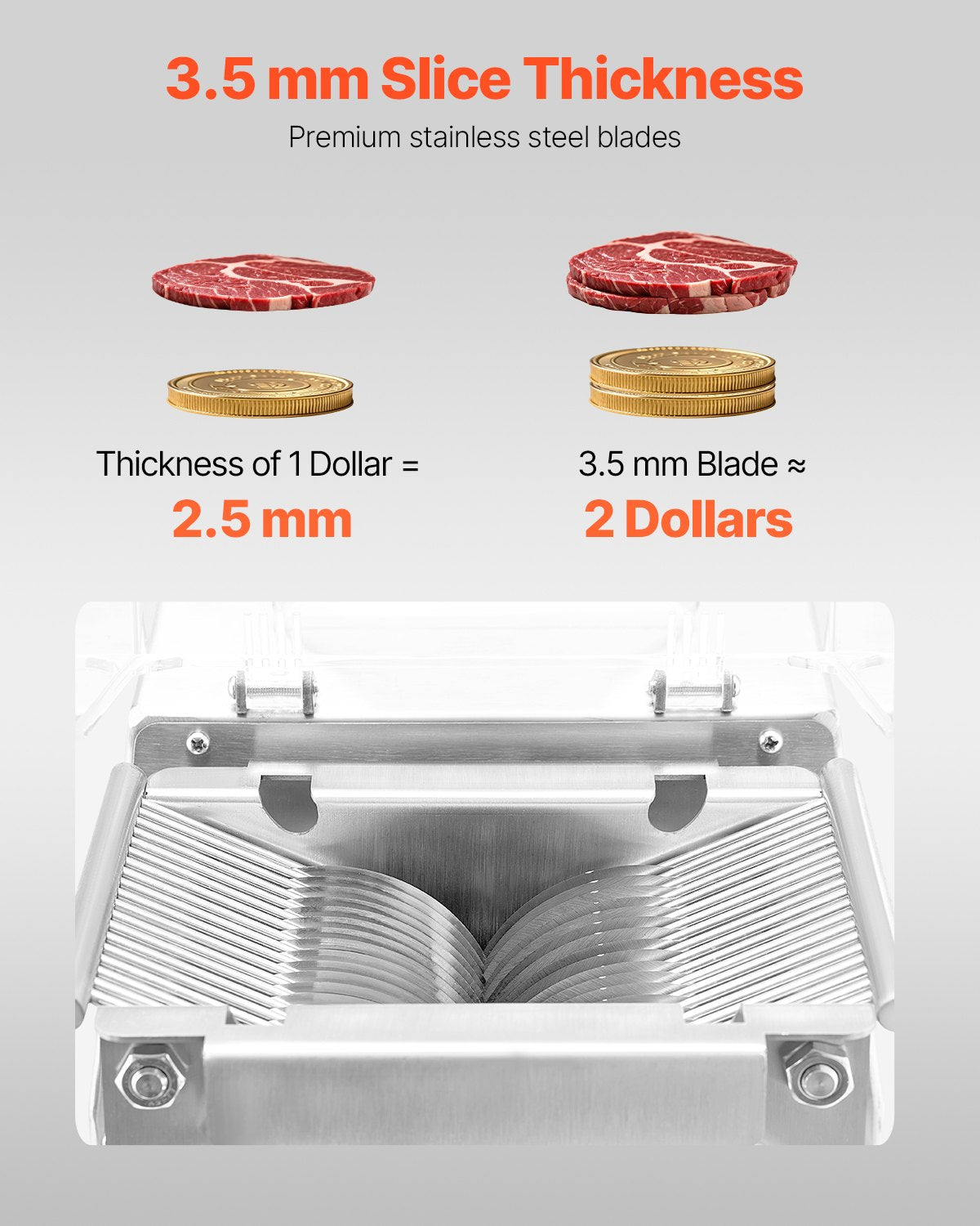 VEVOR Electric Meat Cutter Machine 550W Commercial Meat Slicer Cutting Machine