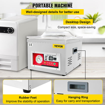 VEVOR Chamber Vacuum Sealer Vacuum Packaging Machine 6.5 cbm/h Pump Rate 220V