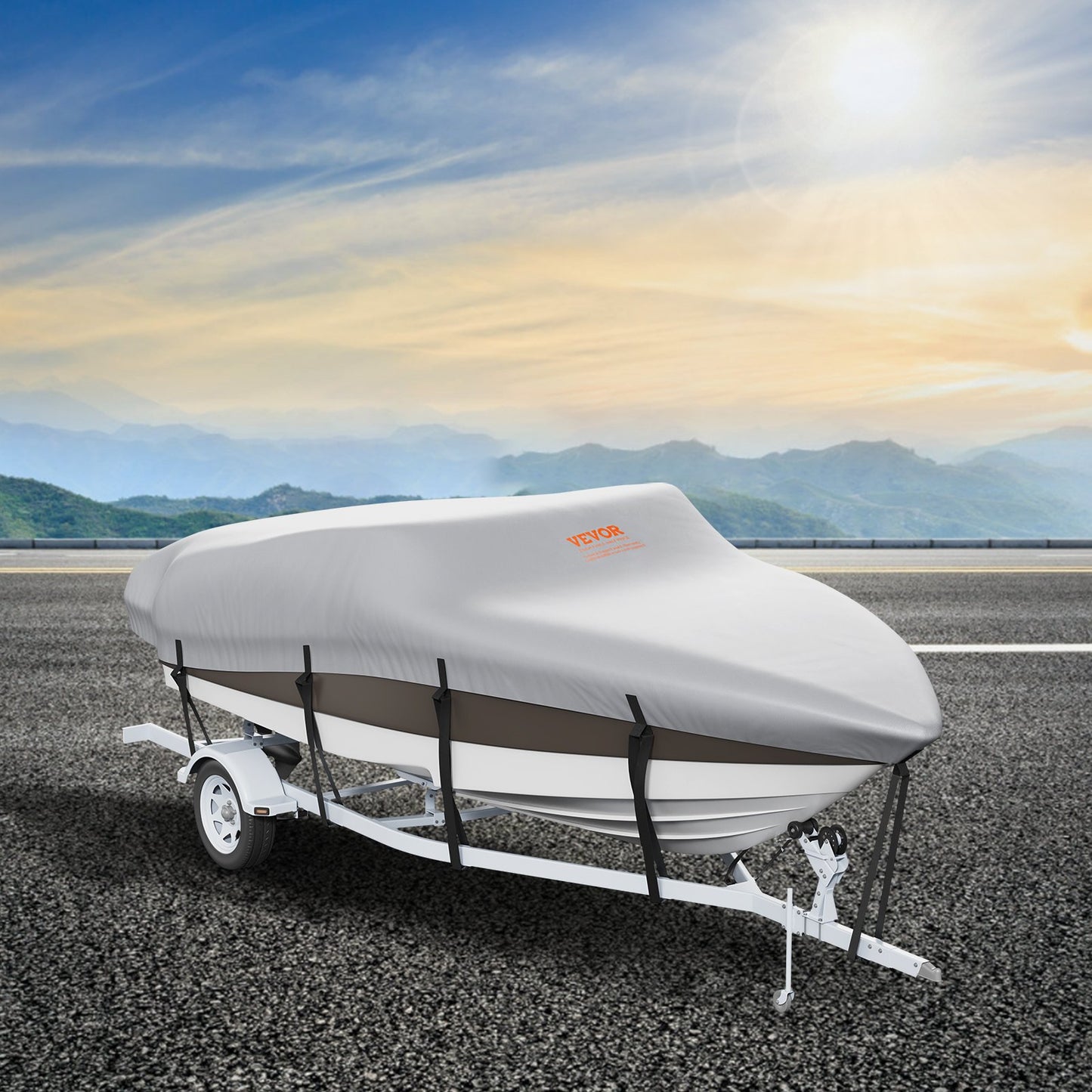 VEVOR Boat Cover 600D Waterproof 17-19 ft Boat Cover V-Hull Tri-Hull Runabout
