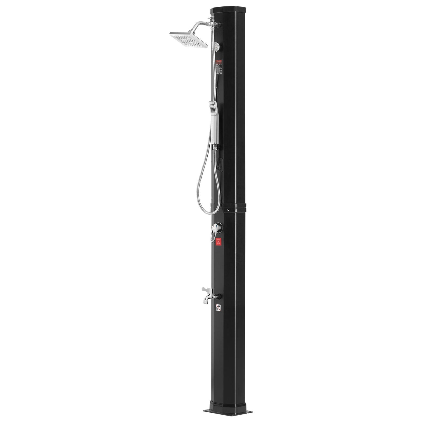VEVOR Outdoor Solar Heated Shower, 40L Poolside Shower Kit with 2 Shower Head and Foot Shower Tap, Handheld/Hanging Two Modes Fast Assembly W/ Pre-Drilled Hole for Outdoor Backyard Poolside Beach Spa