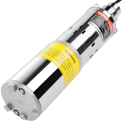 VEVOR Solar Water Pump, DC 277W Submersible Deep Well Pump, Max Flow 2.1 m³/H, Max Head 83 m, Max Submersion Depth 20 m, Solar Powered Water Pump for Well, Farm Ranch Irrigation, Livestock Drinking