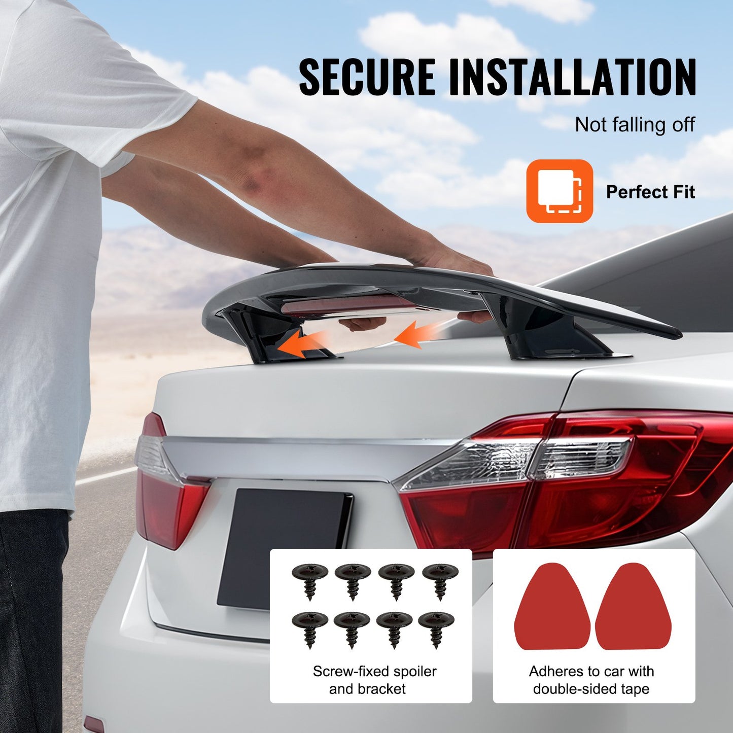 VEVOR Universal Rear Spoiler 46.3'' GT Style Trunk Wing for Sedans and Coupes