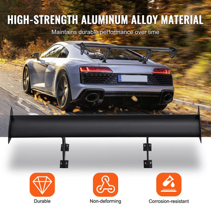 VEVOR Universal Rear Spoiler GT Style Adjustable Trunk Wing Car Racing 43.3''